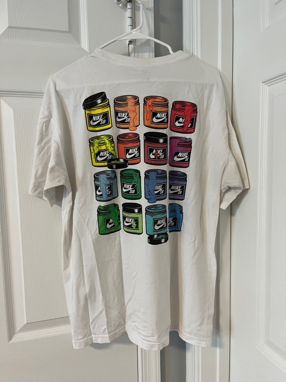 Nike White Short Sleeve Tee with Blue SB Graphic